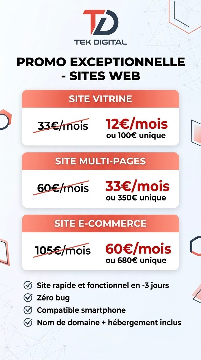 Offre Spéciale Tek Digital